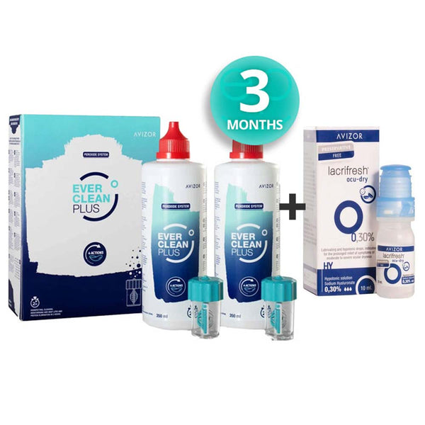 Ever Clean Plus 2 x 350ml with Free Lacrifresh Ocu-Dry 0.3% 10ml Drops