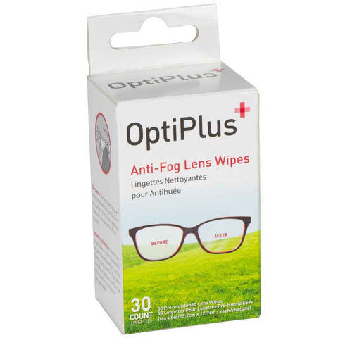 Anti-Fog Lens Wipes OptiPlus - 30 Wipe Pack